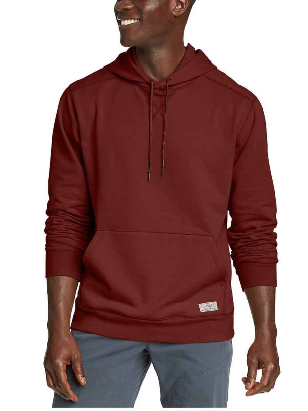 Eddie Bauer Men’s Pullover Kangaroo Pocket Hoodie Red XL